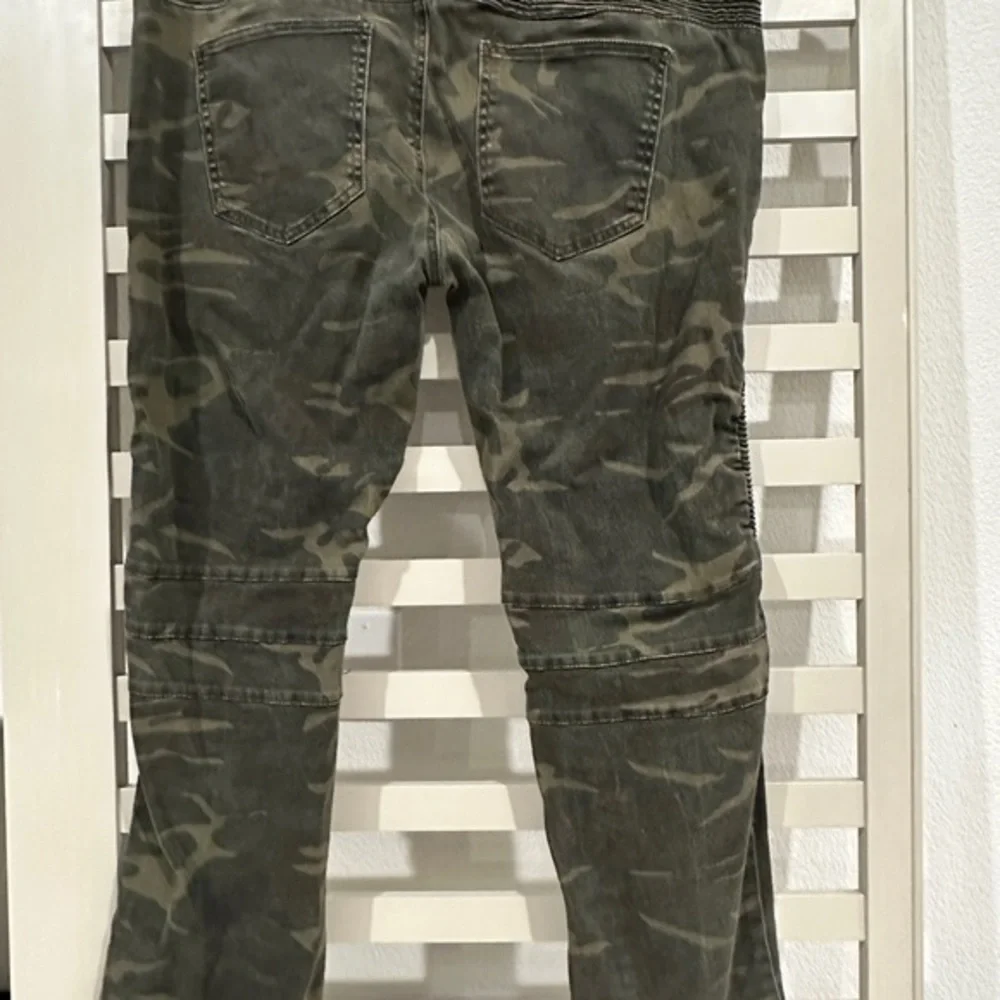 Raw X‎ Mens Jeans Biker Moto Multicolor Camouflage Stretch Pocket Denim 42x 30